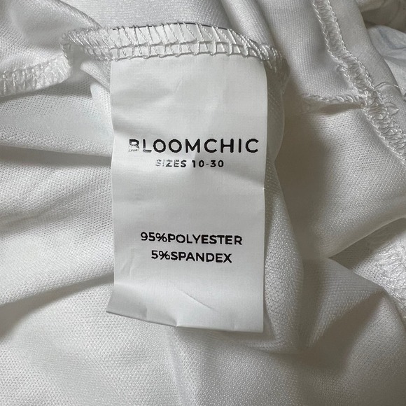 Bloomchic Striped V Neck Midi Dress White and Rainbow Size US 18-20 - Picture 4 of 5